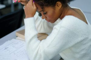 A student studying