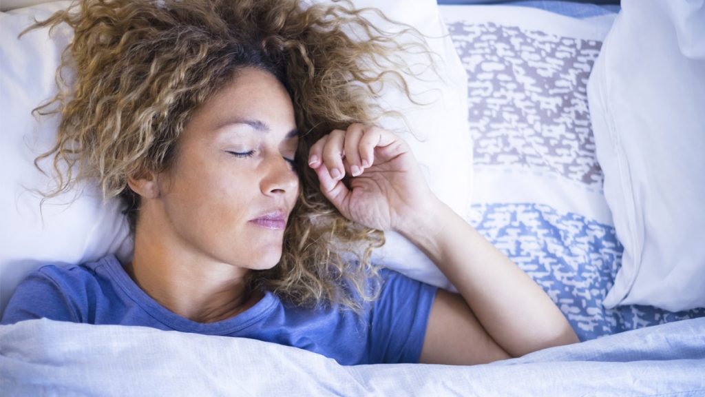 Woman sleeping during the pandemic